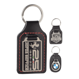 Eigen vorm - leer - sleutelhangers met schild - Schild sleutelhangers van leer in eigen vorm