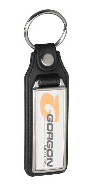 Saturnus - Smalle schild sleutelhanger van kunstleer