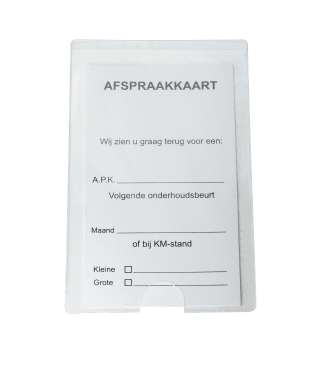 Zelfklevend insteekhoesje & afspraakkaartjes - Insteekhoesje met duimgreep met losse afspraakkaartjes
