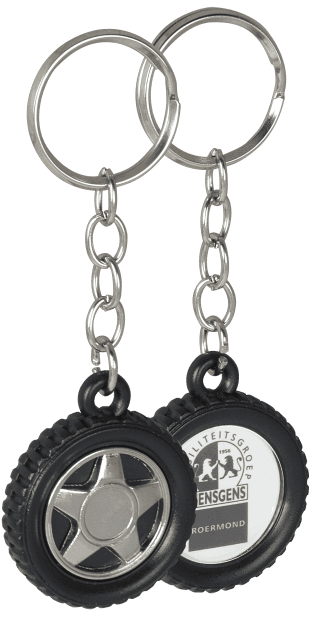 Autoband - Kunststof sleutelhanger in autoband vorm