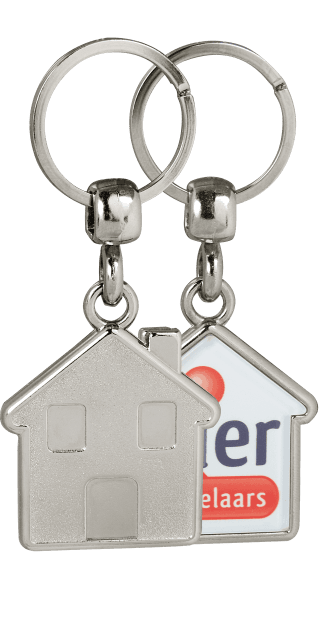 Home - Metalen sleutelhanger in huis vorm