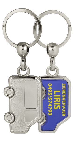 Bestelwagen - Metalen sleutelhanger in bestelwagen vorm