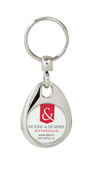 Briljant - munt - Metalen muntsleutelhanger met bedrukking