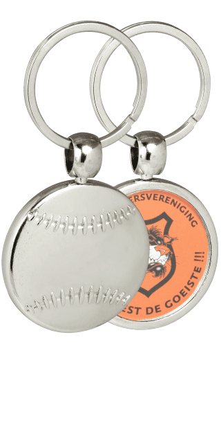 Honkbal - Metalen sleutelhanger in honkbal vorm