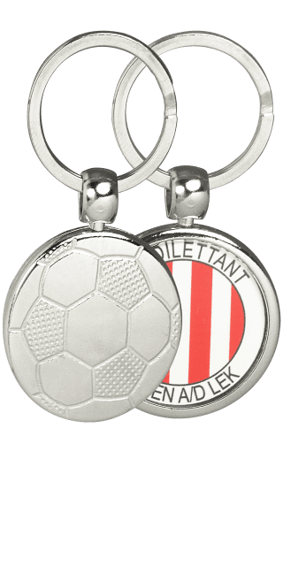 Voetbal - Metalen sleutelhanger voetbal