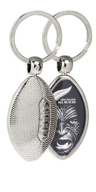 Rugbybal - Metalen sleutelhanger in rugbybal vorm