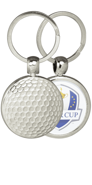 Golfbal - Metalen sleutelhanger in golfbal vorm
