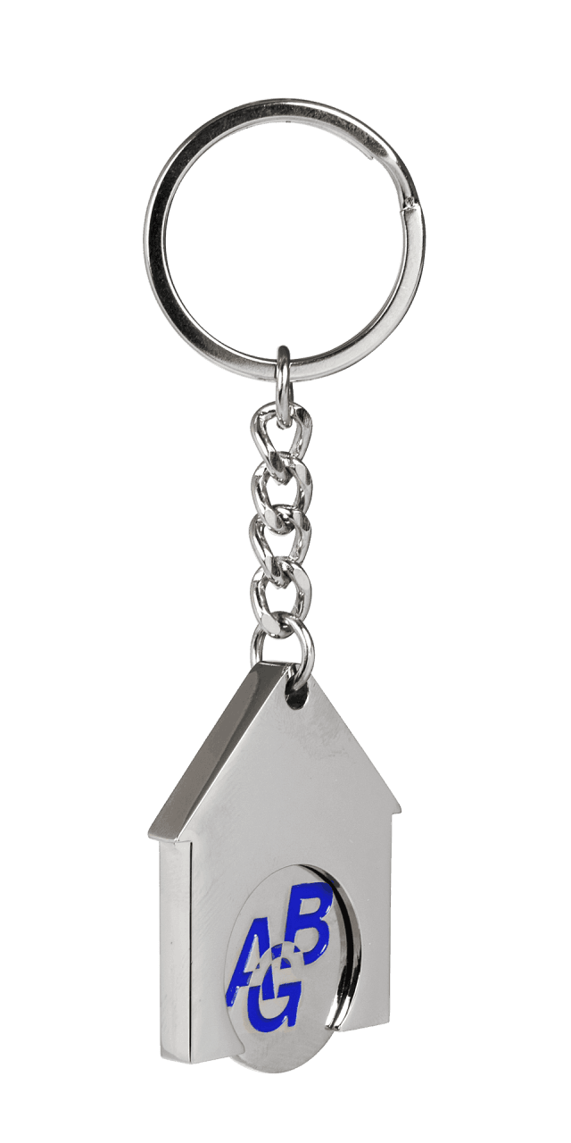 Eigen vorm - metaal - sleutelhangers met winkelwagenmunt 8470