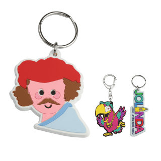 Eigen vorm sleutelhangers PVC / rubber - enkelzijdig 2D - Custom PVC sleutelhanger met reliëf op 1 zijde