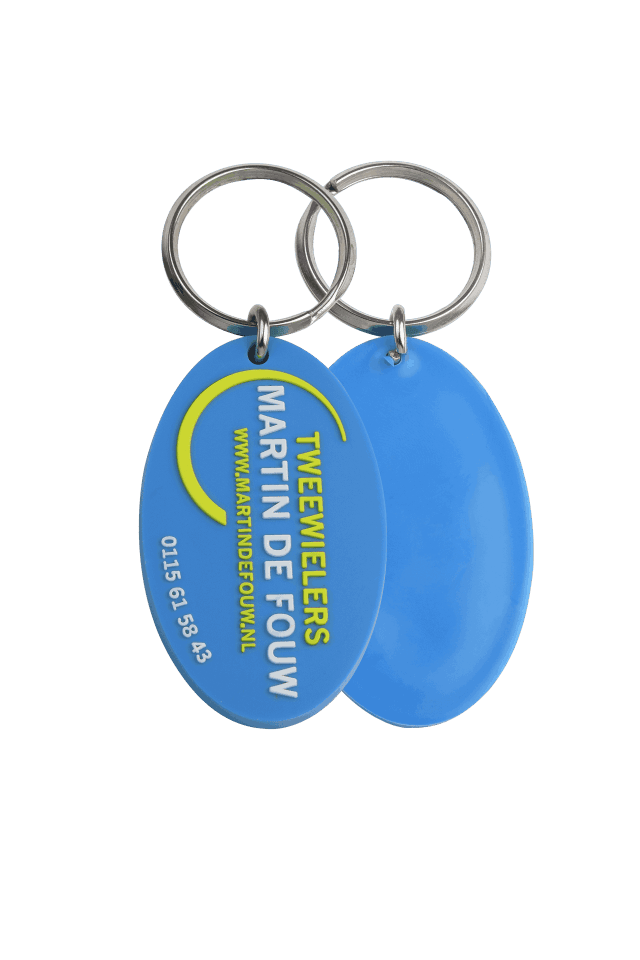 Eigen vorm sleutelhangers PVC / rubber - enkelzijdig 2D 8001