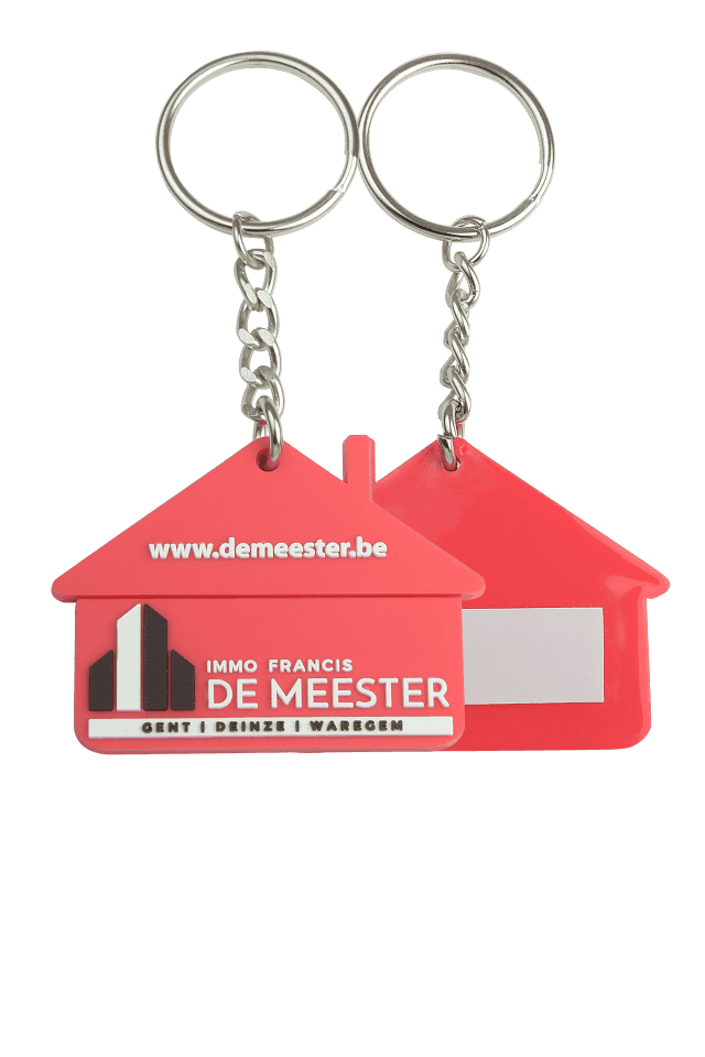 Eigen vorm sleutelhangers PVC / rubber - enkelzijdig 2D 8001