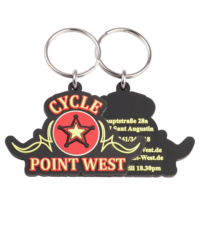 Eigen vorm -  rubber/PVC - dubbelzijdig 2D - sleutelhangers 8003