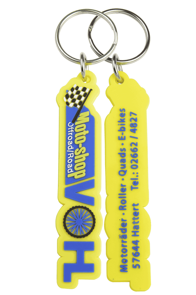 Eigen vorm -  rubber/PVC - dubbelzijdig 2D - sleutelhangers 8003