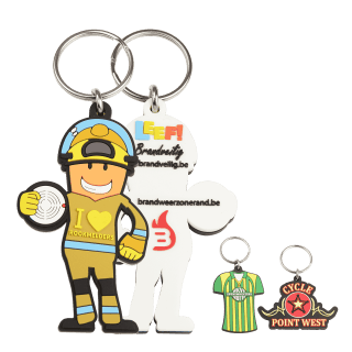 Eigen vorm -  rubber/PVC - dubbelzijdig 2D - sleutelhangers - PVC sleutelhangers met dubbelzijdige reliëf vorm