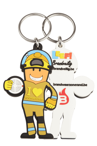 Eigen vorm -  rubber/PVC - dubbelzijdig 2D - sleutelhangers - PVC sleutelhangers met dubbelzijdige reliëf vorm