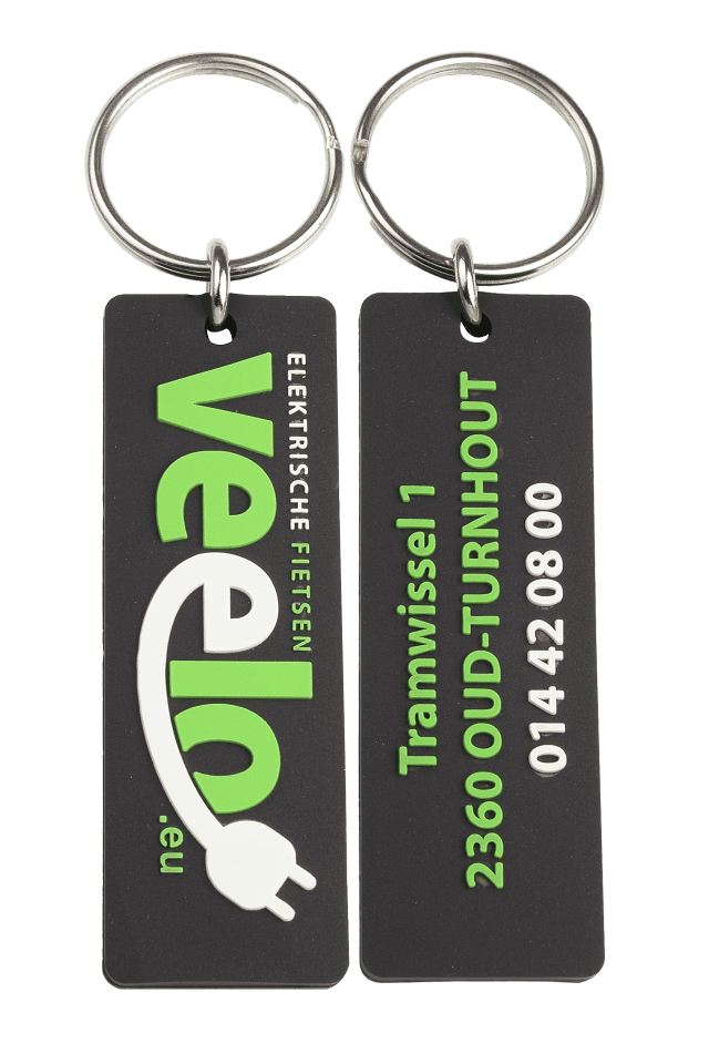 Eigen vorm -  rubber/PVC - dubbelzijdig 2D - sleutelhangers 8003