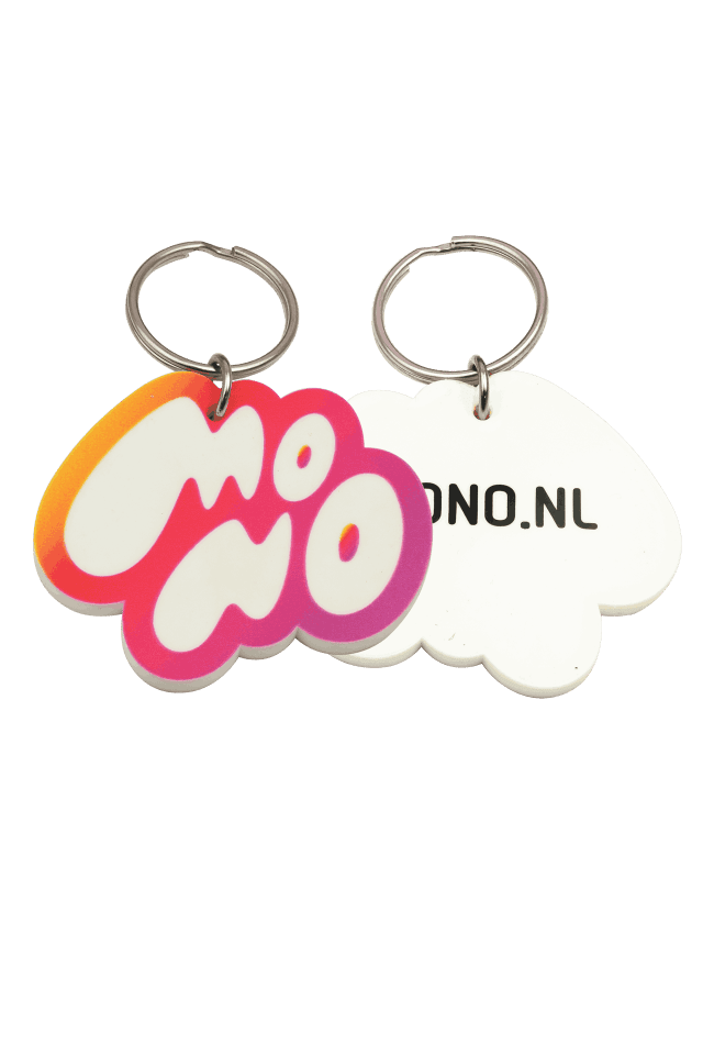 Eigen vorm sleutelhangers PVC / rubber - enkelzijdig 2D 8001