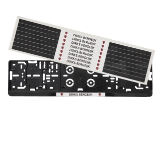 Kentekenplaathouder stickers - Vinyl stickers, geschikt voor het plakken op de kentekenplaathouder tekstrand