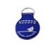 ronde blauwe neopreen sleutelhanger met logo