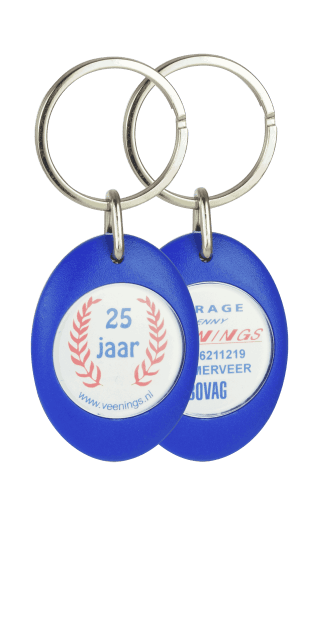 Promo - Ovalen kunststof sleutelhanger full color bedrukt