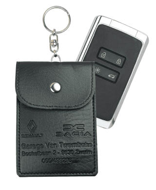 Dacia / Renault / Mitsubishi sleutelkaart tasje - Custom made sleutelkaart tasje van kunstleer