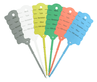 Beschrijfbare sleutellabels - Kunststof sleutellabels beschrijfbaar met balpen