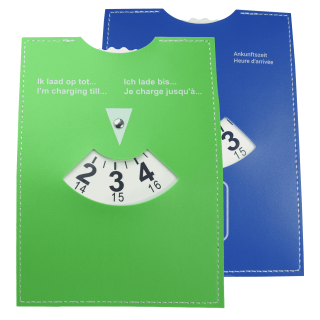 Parkeerschijf / laadschijf 2-in-1 - Kunstleren parkeerschijf en laadschijf elektrische auto's